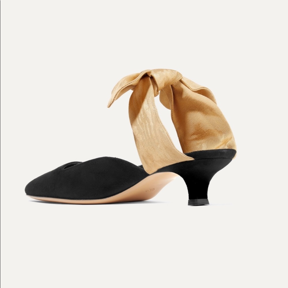The row coco bow suede and silk mules - Picture 2 of 11